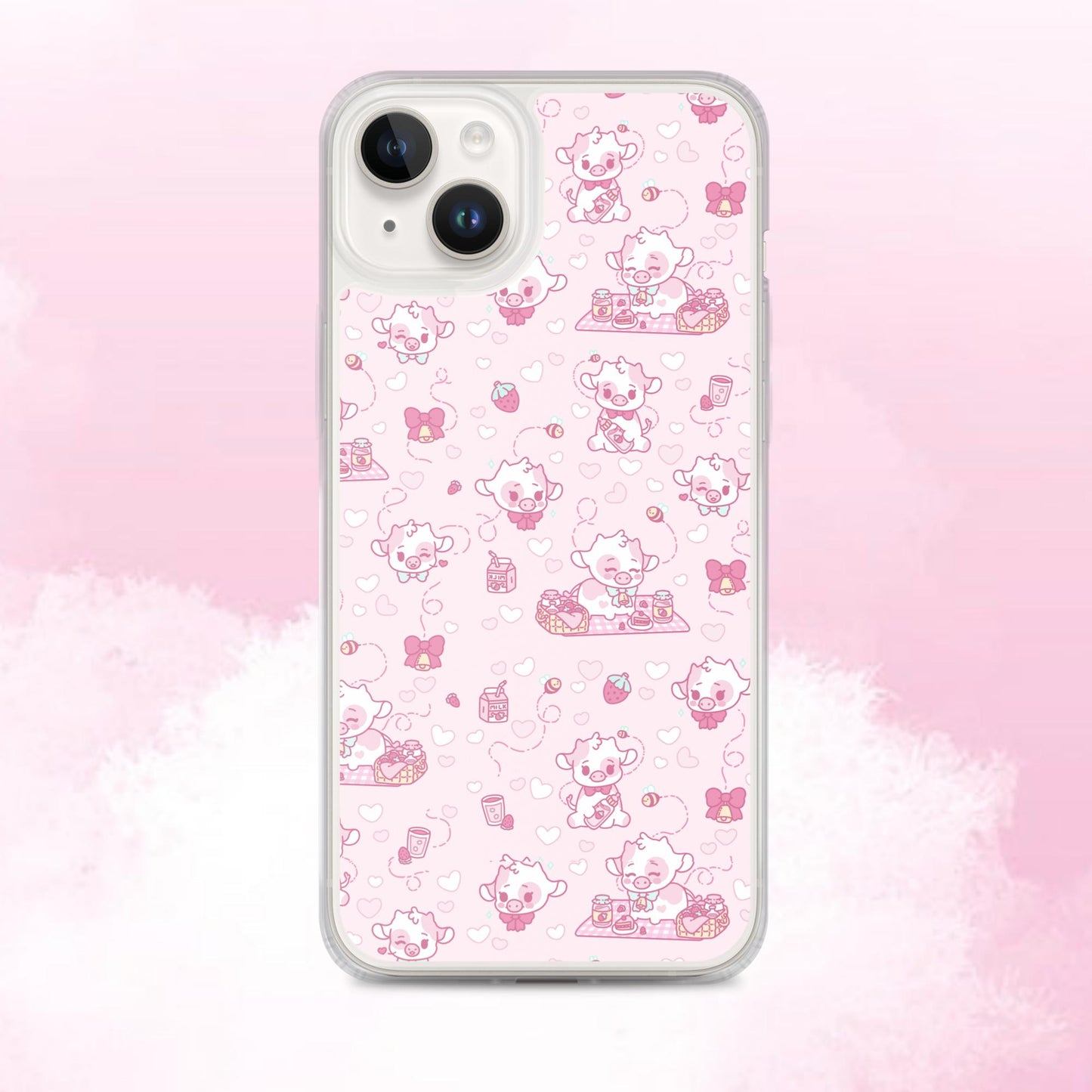 Strawberry Cow Print Clear Case for iPhone®