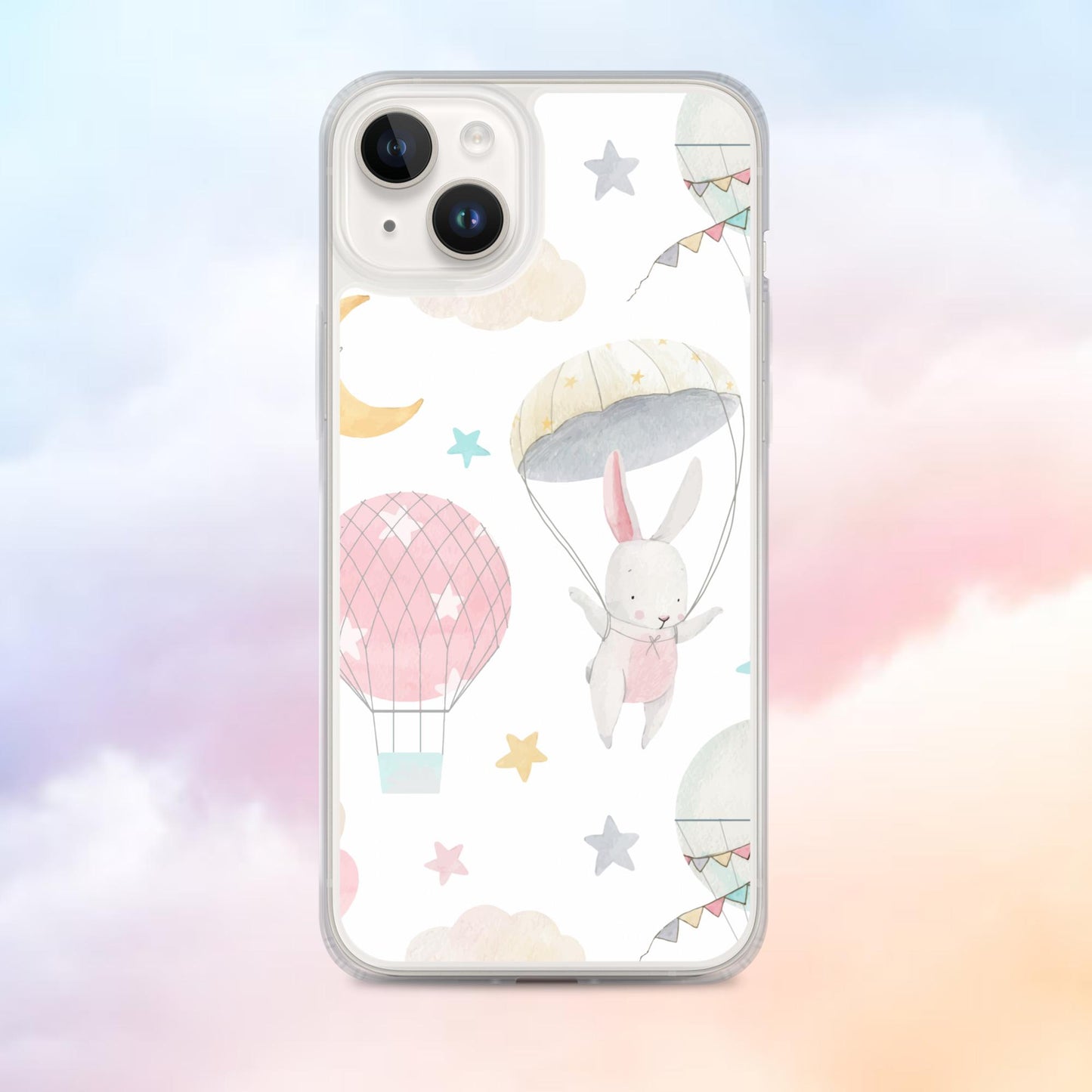 Balloon Bunny Pattern Clear Case for iPhone®