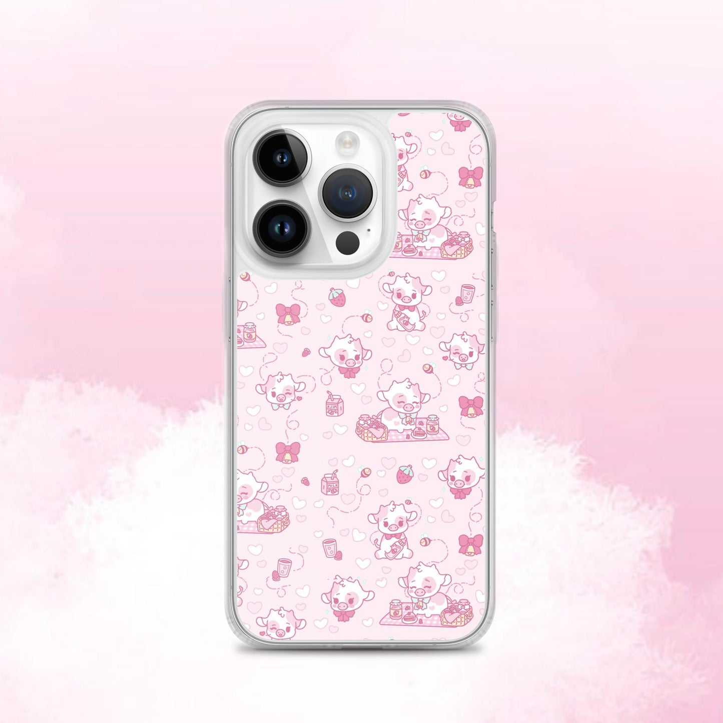 Strawberry Cow Print Clear Case for iPhone®