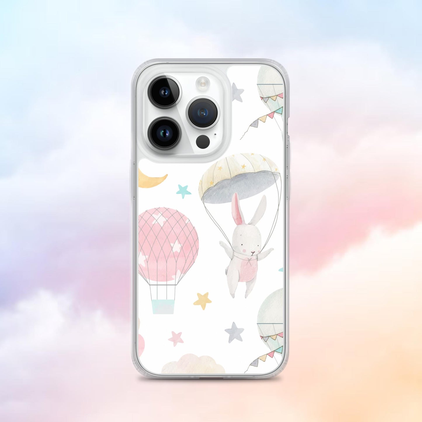 Balloon Bunny Pattern Clear Case for iPhone®