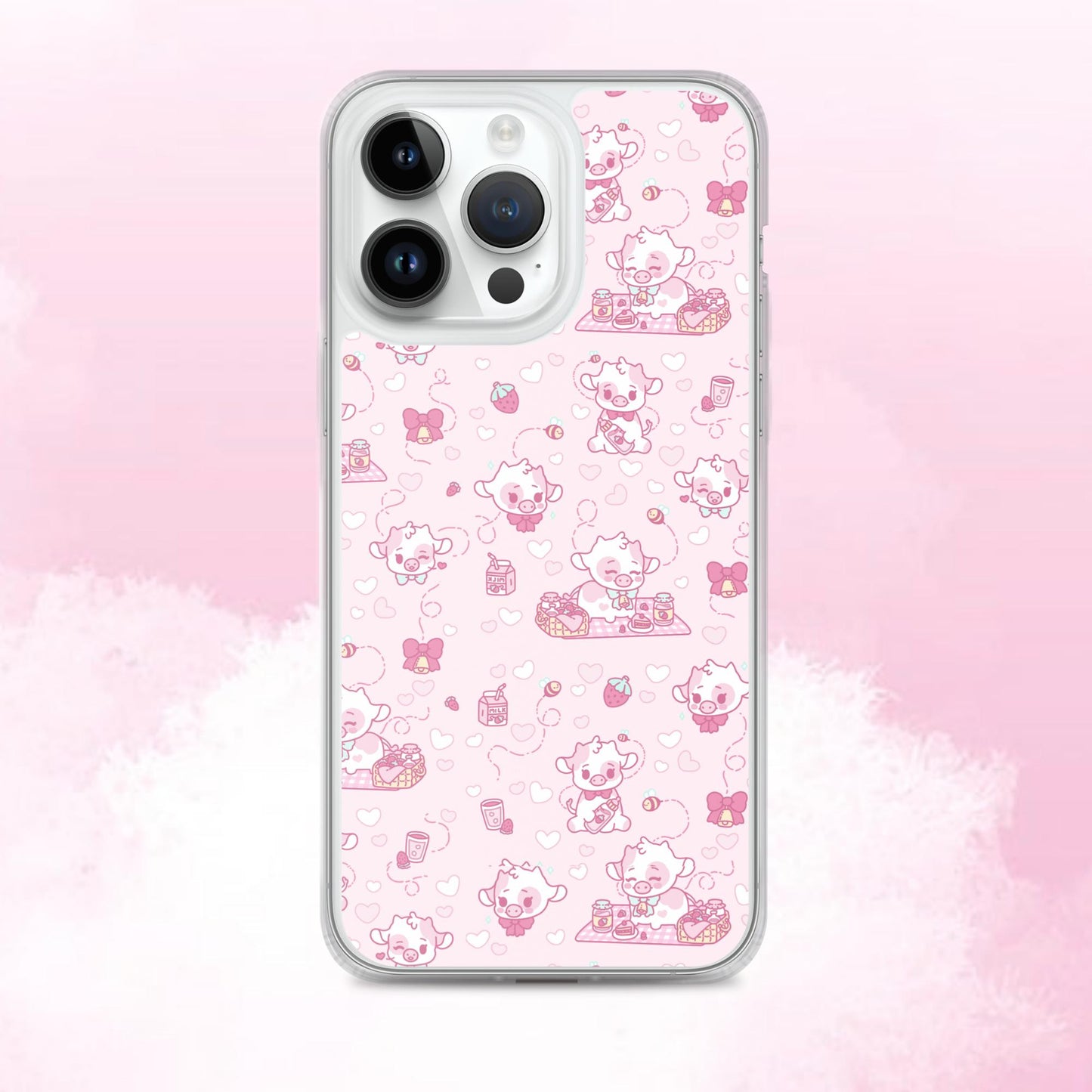 Strawberry Cow Print Clear Case for iPhone®