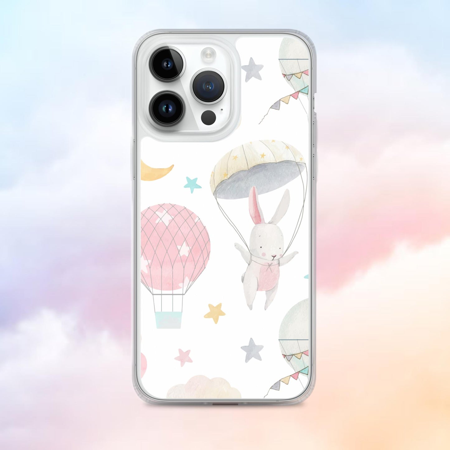 Balloon Bunny Pattern Clear Case for iPhone®