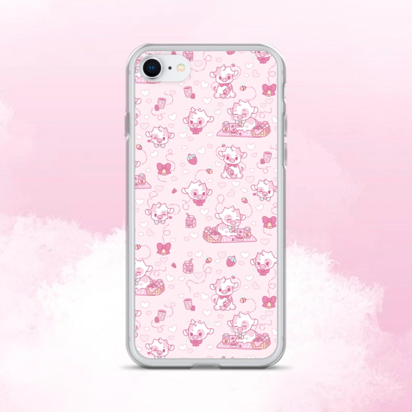 Strawberry Cow Print Clear Case for iPhone®