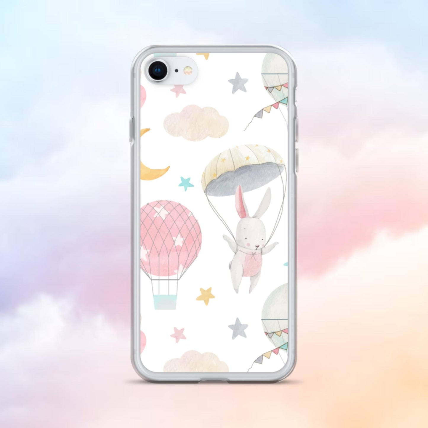 Balloon Bunny Pattern Clear Case for iPhone®