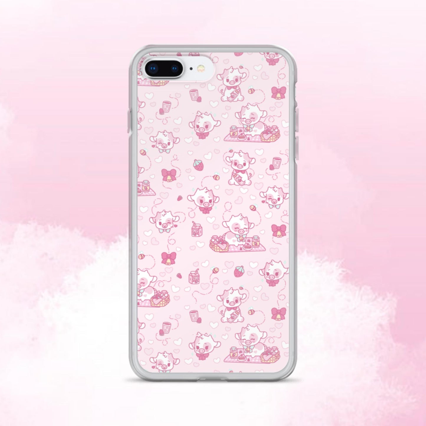 Strawberry Cow Print Clear Case for iPhone®