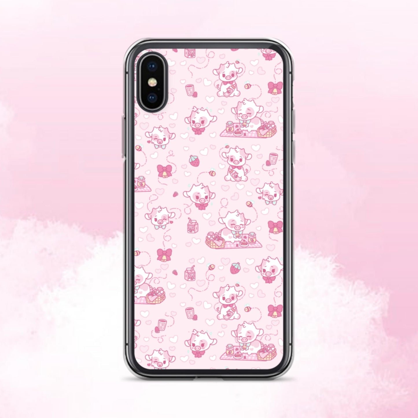 Strawberry Cow Print Clear Case for iPhone®