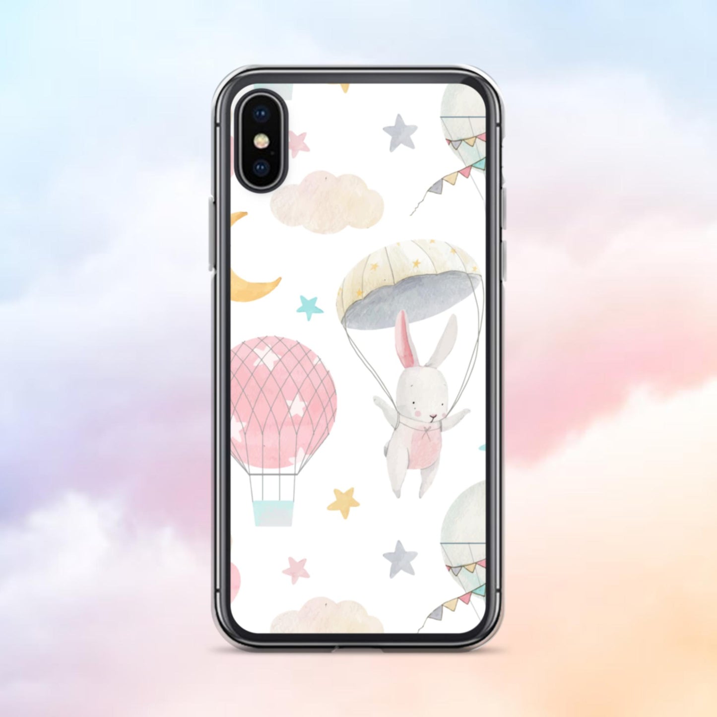 Balloon Bunny Pattern Clear Case for iPhone®