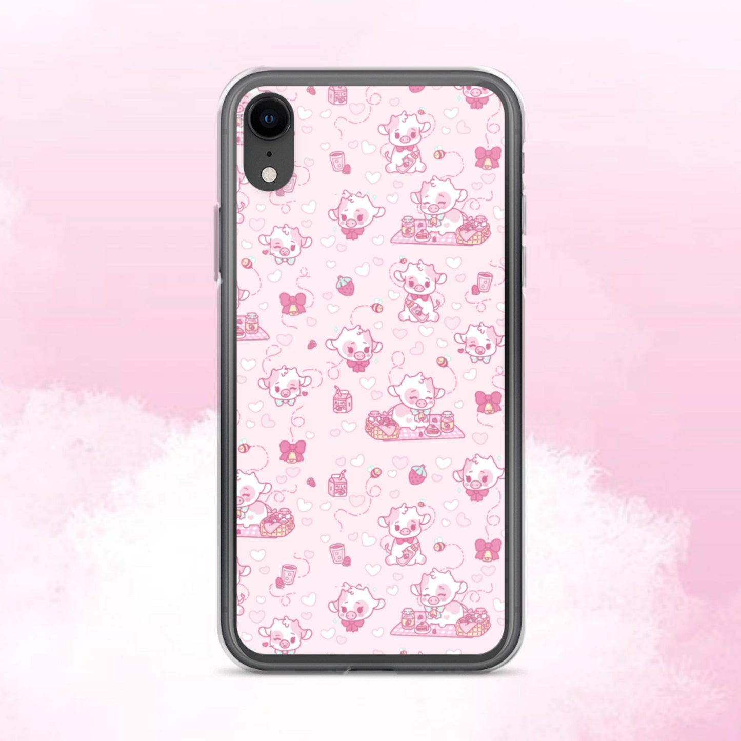 Strawberry Cow Print Clear Case for iPhone®