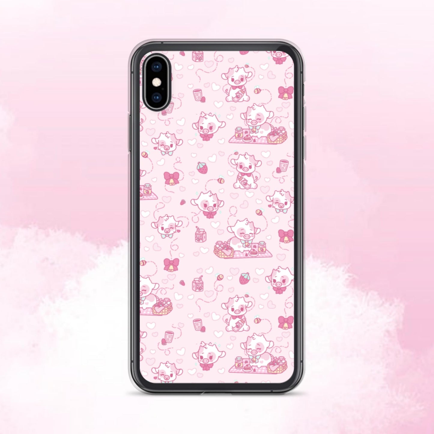 Strawberry Cow Print Clear Case for iPhone®