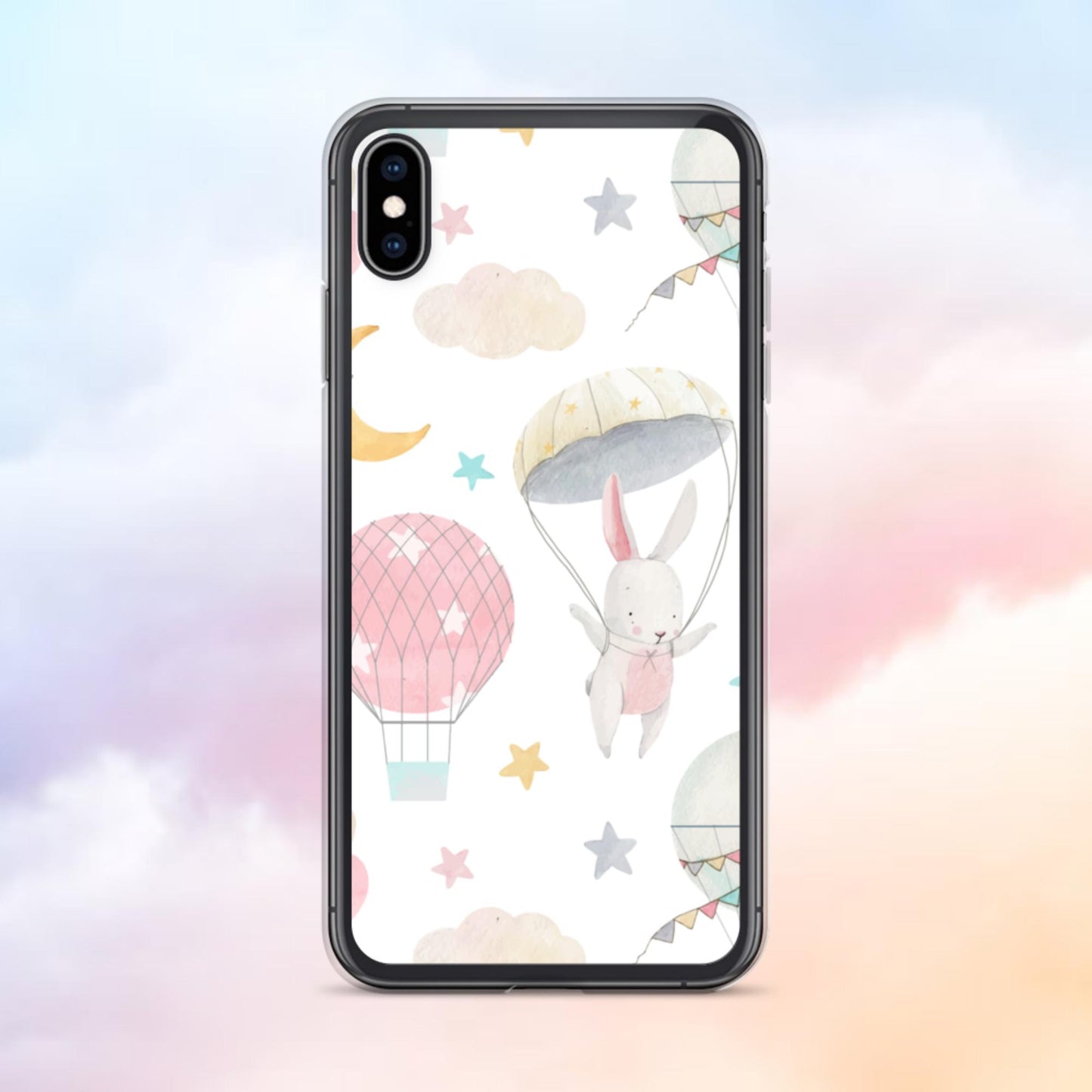 Balloon Bunny Pattern Clear Case for iPhone®