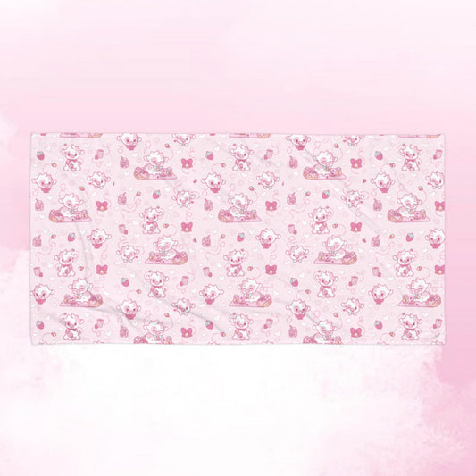 Strawberry Cow Pattern Towel