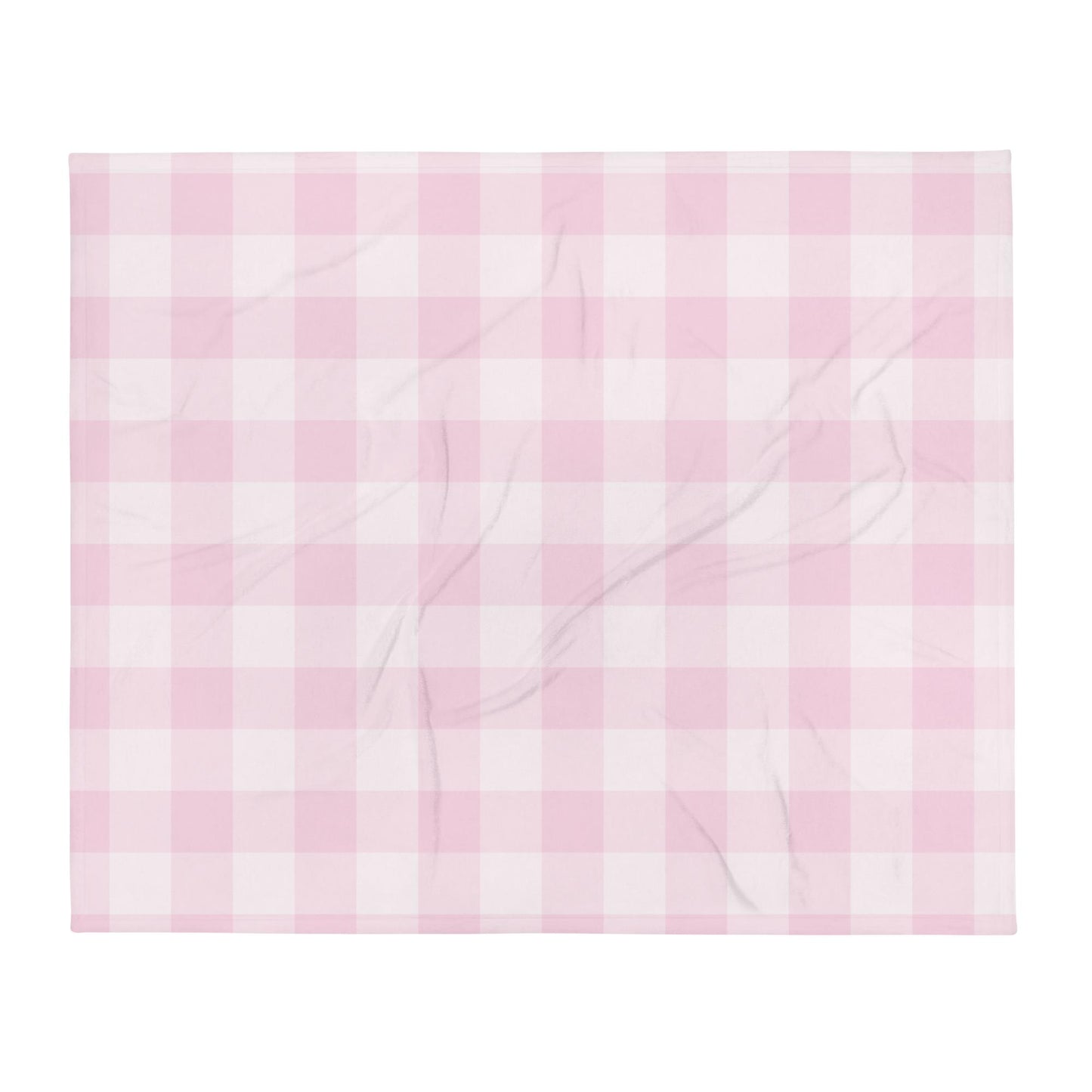 Pink Gingham Throw Blanket