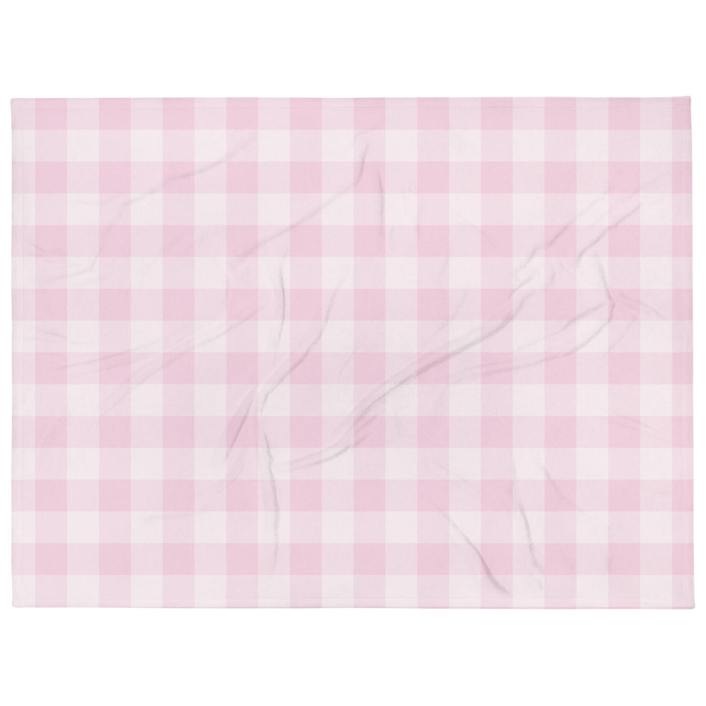 Pink Gingham Throw Blanket