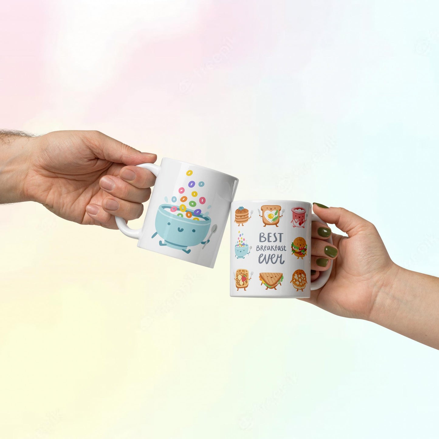 Breakfast Buddies White Glossy Mug