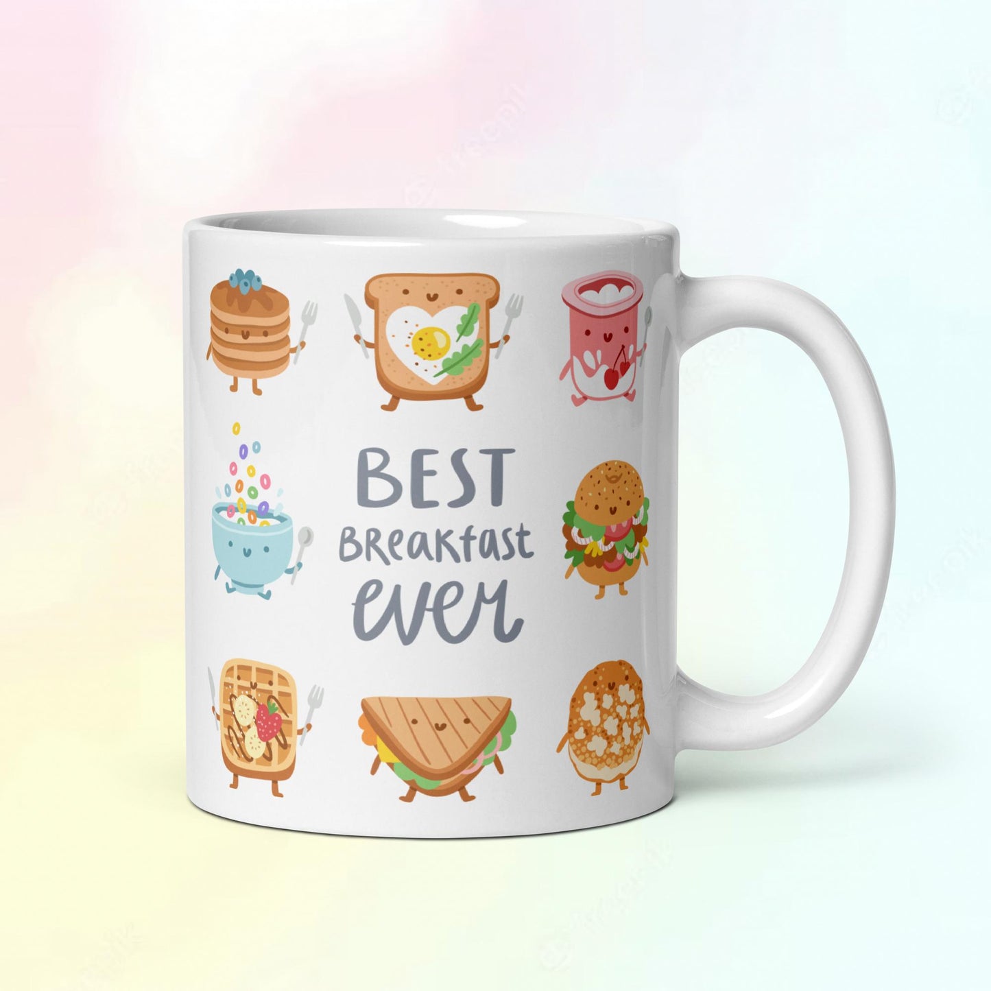 Breakfast Buddies White Glossy Mug