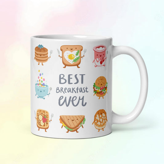 Breakfast Buddies White Glossy Mug