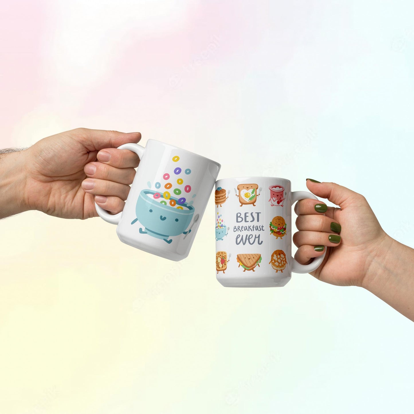 Breakfast Buddies White Glossy Mug