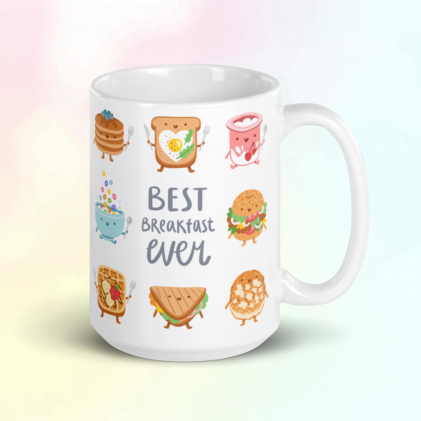 Breakfast Buddies White Glossy Mug