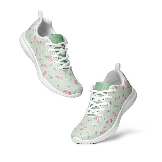 Green Tiny Rose Women’s Athletic Shoes