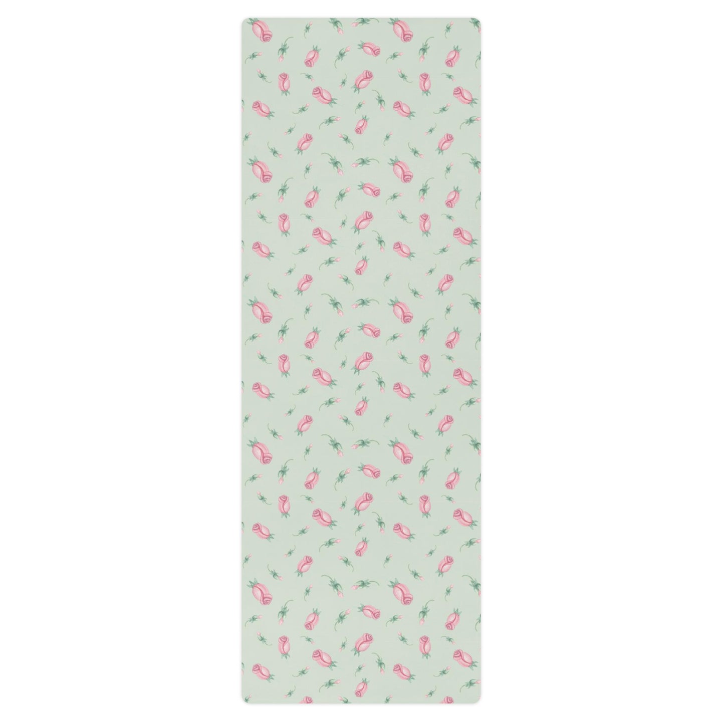 Green Tiny Rose Yoga Mat